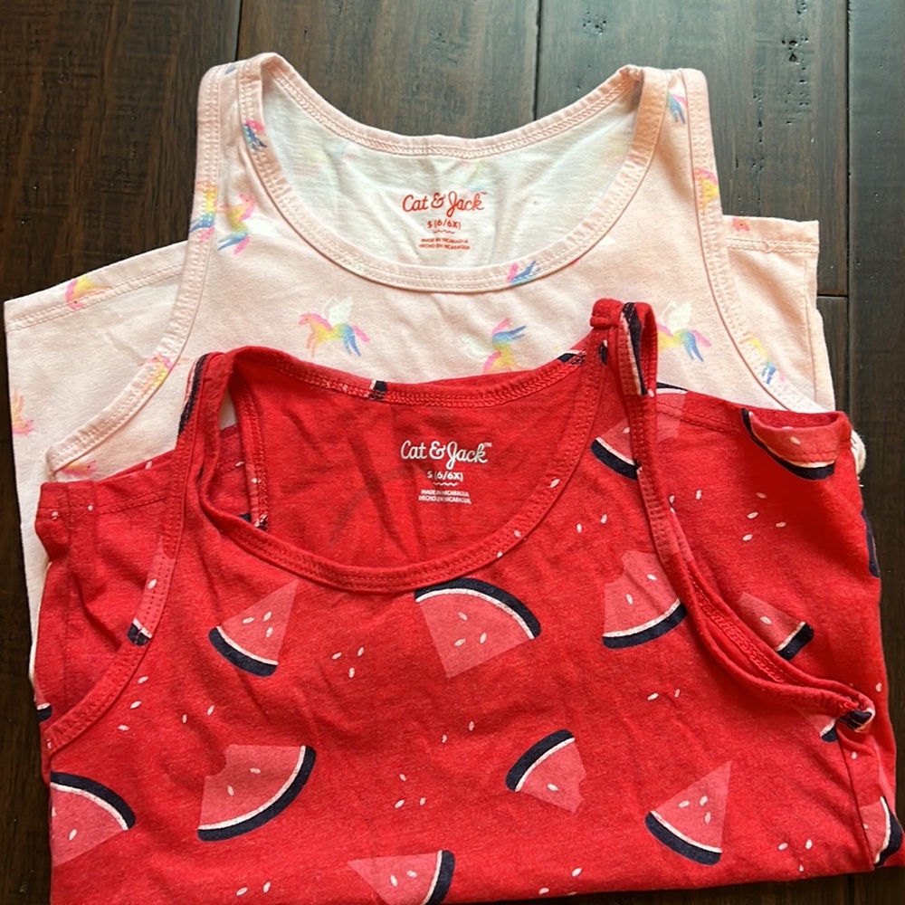 2 Cat & Jack tank tops - girls size 6/6x